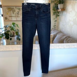 KUT From The Kloth High Rise Cotton Toothpick Skinny Dark Blue Denim Jeans 4